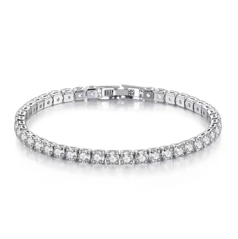 3mm 4mm Moissanite Tennis Bracelets 925 Sterling Silver Full Diamond with Gold Plated GRA Wedding Fine Jewelry for Women