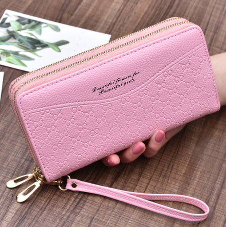 Large Double Zipper Clutch Wallet for Women