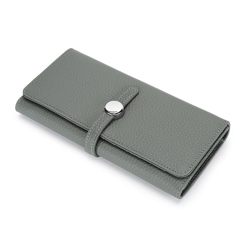 Women's Leather Folding Wallet with Large Capacity