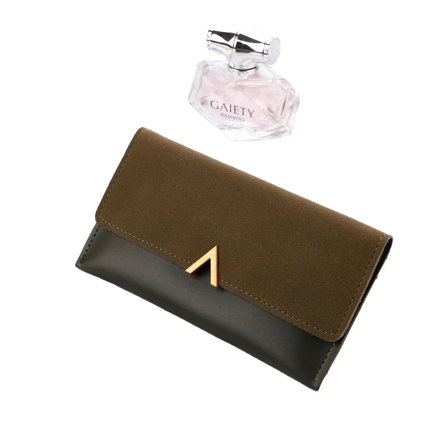 Frosted Color Matching Long Ladies Wallet