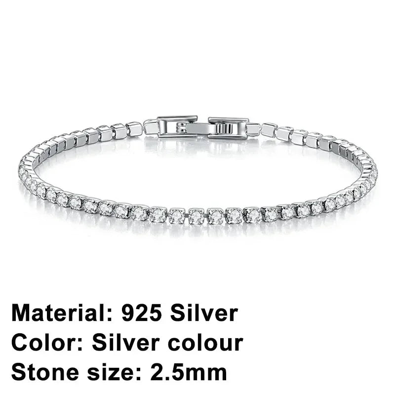 925 sterling silver hip-hop tennis bracelet, luxurious charm, ladies' jewelry, rose gold diamond bracelet, exquisite gift