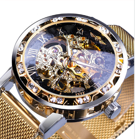 R&Z - Men's Semi-Automatic Diamond-Embedded Mechanical Watch