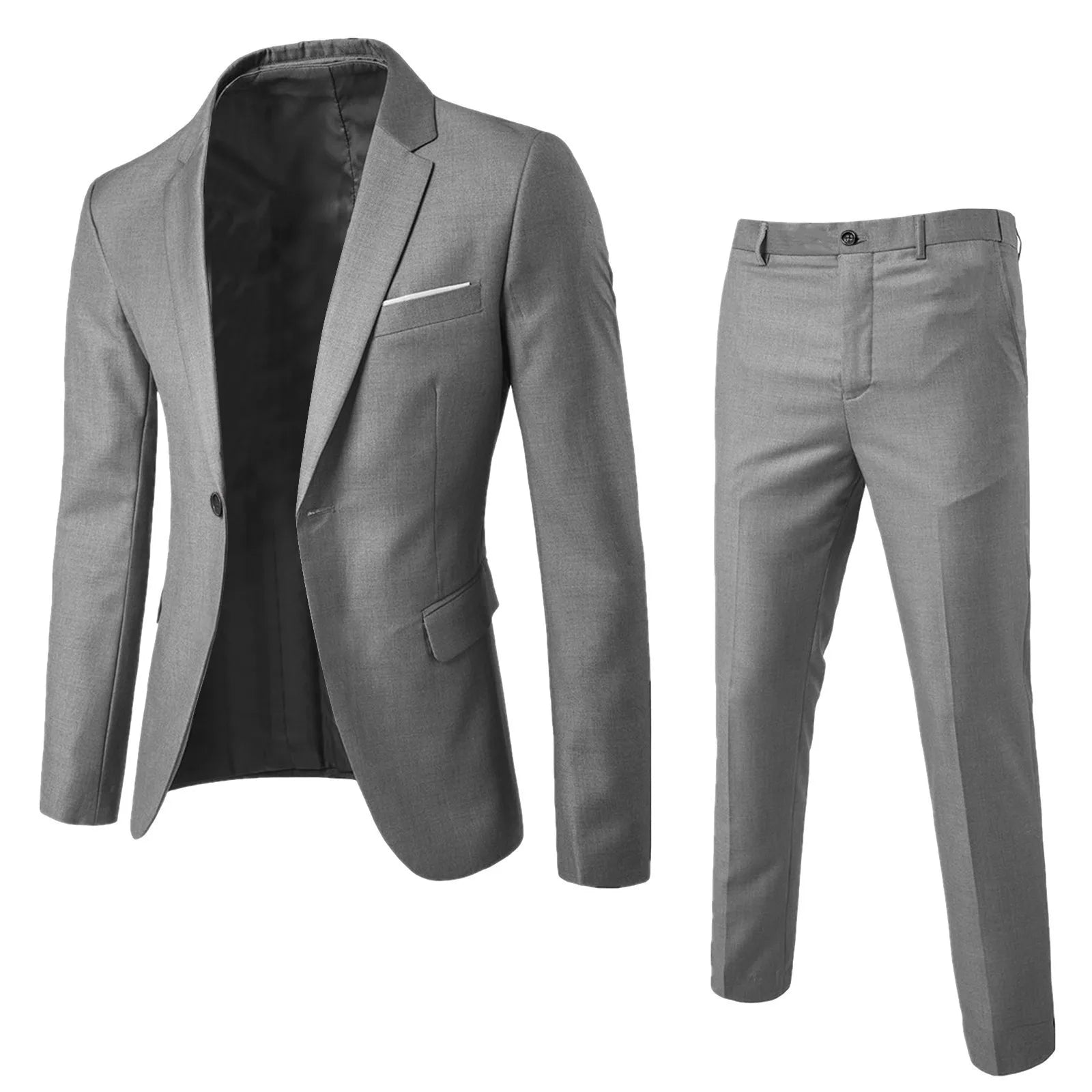R&z - Suit Set Business Formal Two-piece Set Slim Fit Small Suit Jacket Western Pants Wedding Dress Groomsman Suit