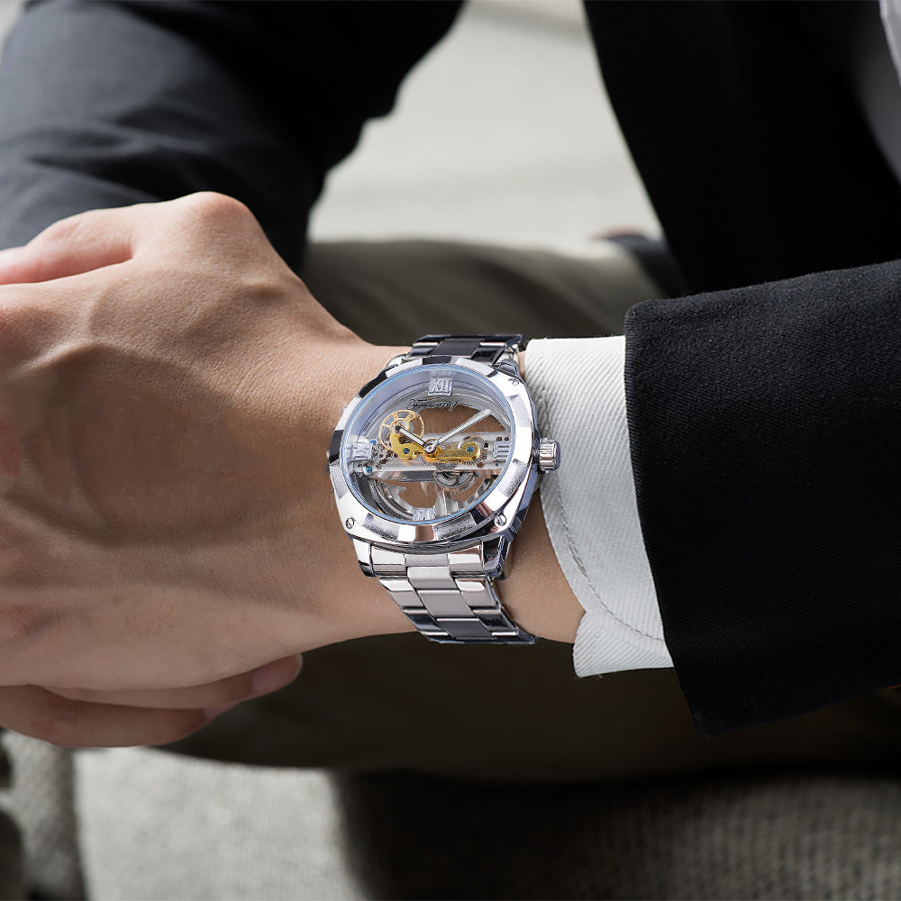 Forsining Men's Transparent Automatic Mechanical Watch