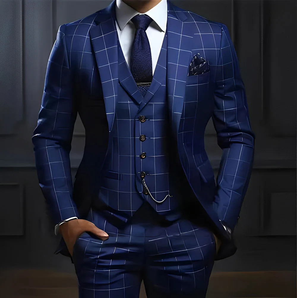 R&z - Suit Formal Business Work Clothes Party Groom Wedding Tuxedo Custom Color XS-5XL Suit Men