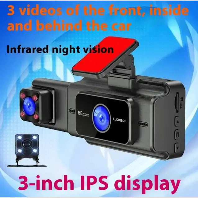 R&Z - 3 Lens Driving Recorder - Black