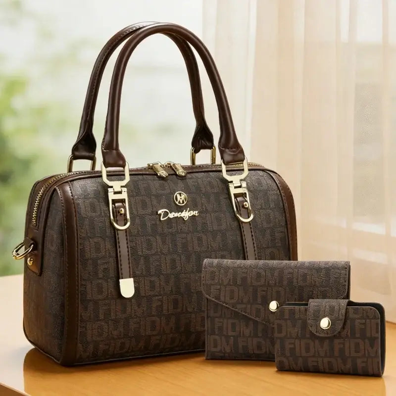 3-Piece Women's Boston Bag Set
