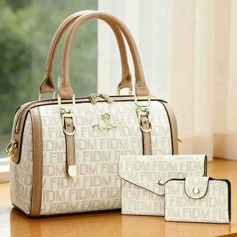 3-Piece Women's Boston Bag Set