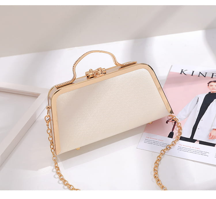 Elegant Floral Chain Shoulder Evening Clutch Bag for Women