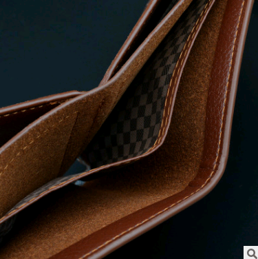 Men's Short Wallet - Stylish Crocodile Texture Leather