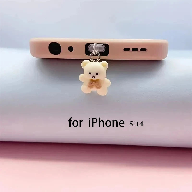 R&z - Cute Bear Phone Dust Plug Decorative Accessories for Phone