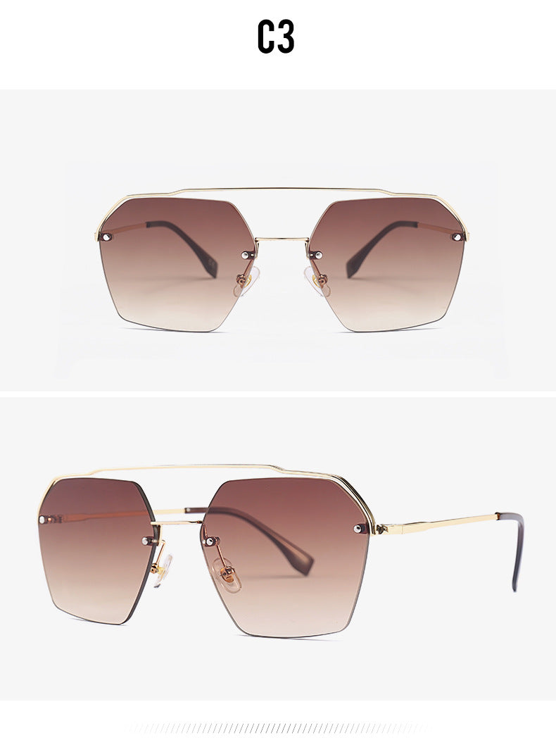 R&z - Fashionable Dual-Bridge Sunglasses for Women