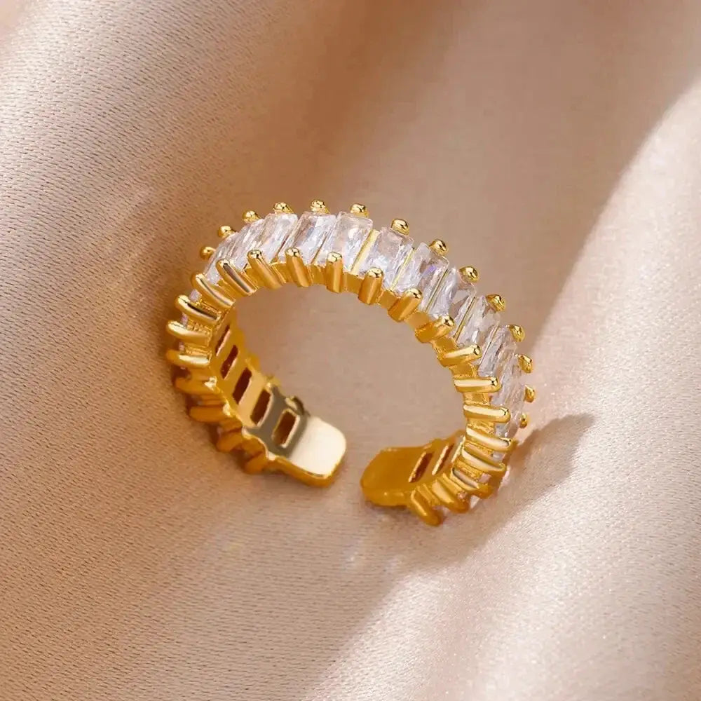 316L Stainless Steel Rings for Women Gold Color Never Fade Luxury Classic rings wedding couple rings Jewelry Free