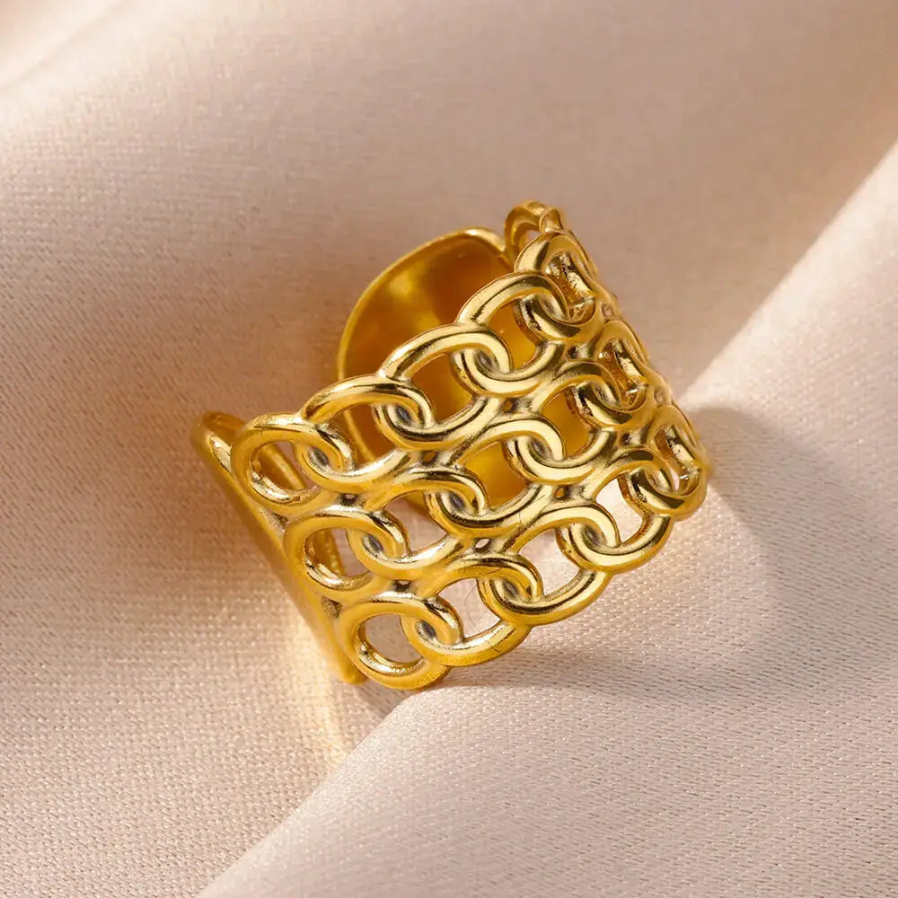 316L Stainless Steel Rings for Women Gold Color Never Fade Luxury Classic rings wedding couple rings Jewelry Free