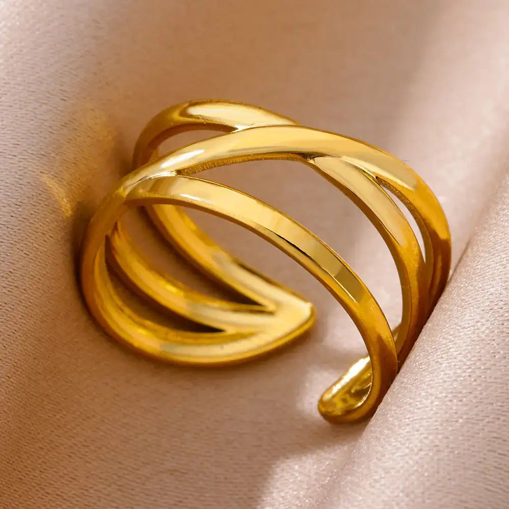 316L Stainless Steel Rings for Women Gold Color Never Fade Luxury Classic rings wedding couple rings Jewelry Free