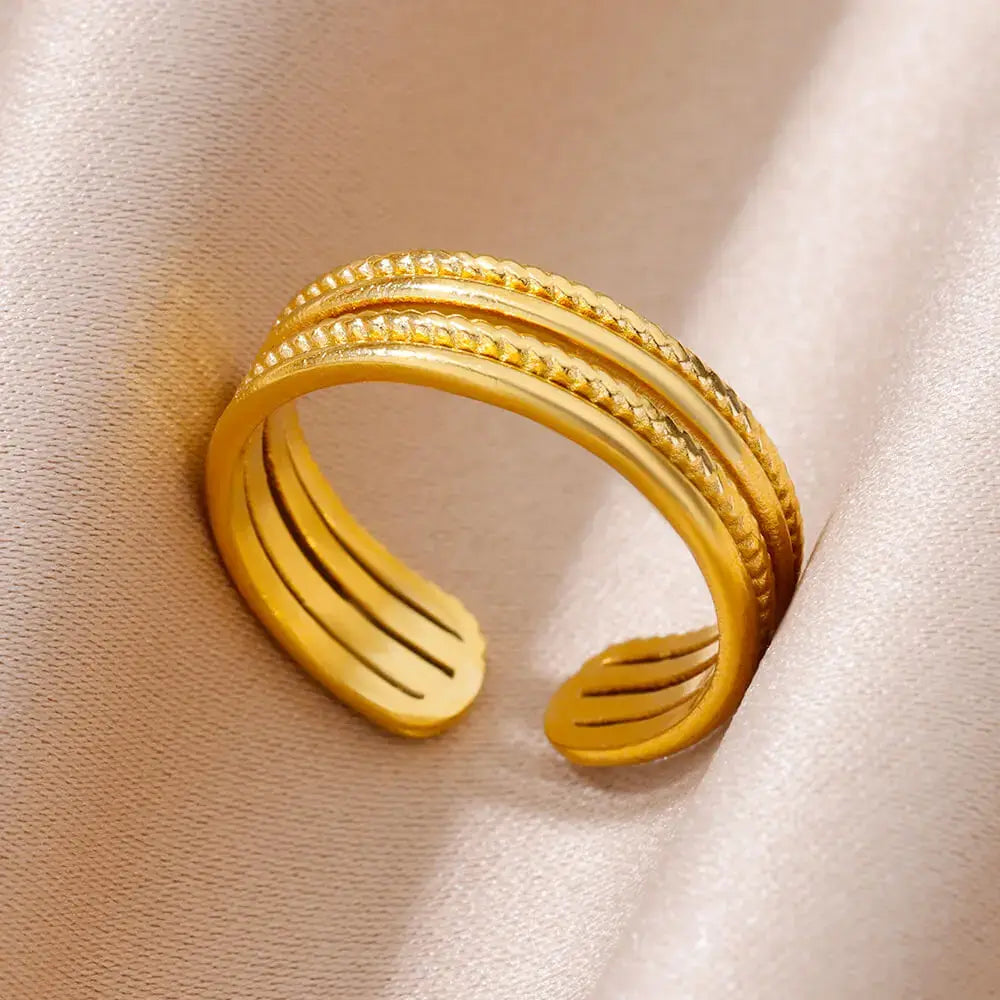 316L Stainless Steel Rings for Women Gold Color Never Fade Luxury Classic rings wedding couple rings Jewelry Free