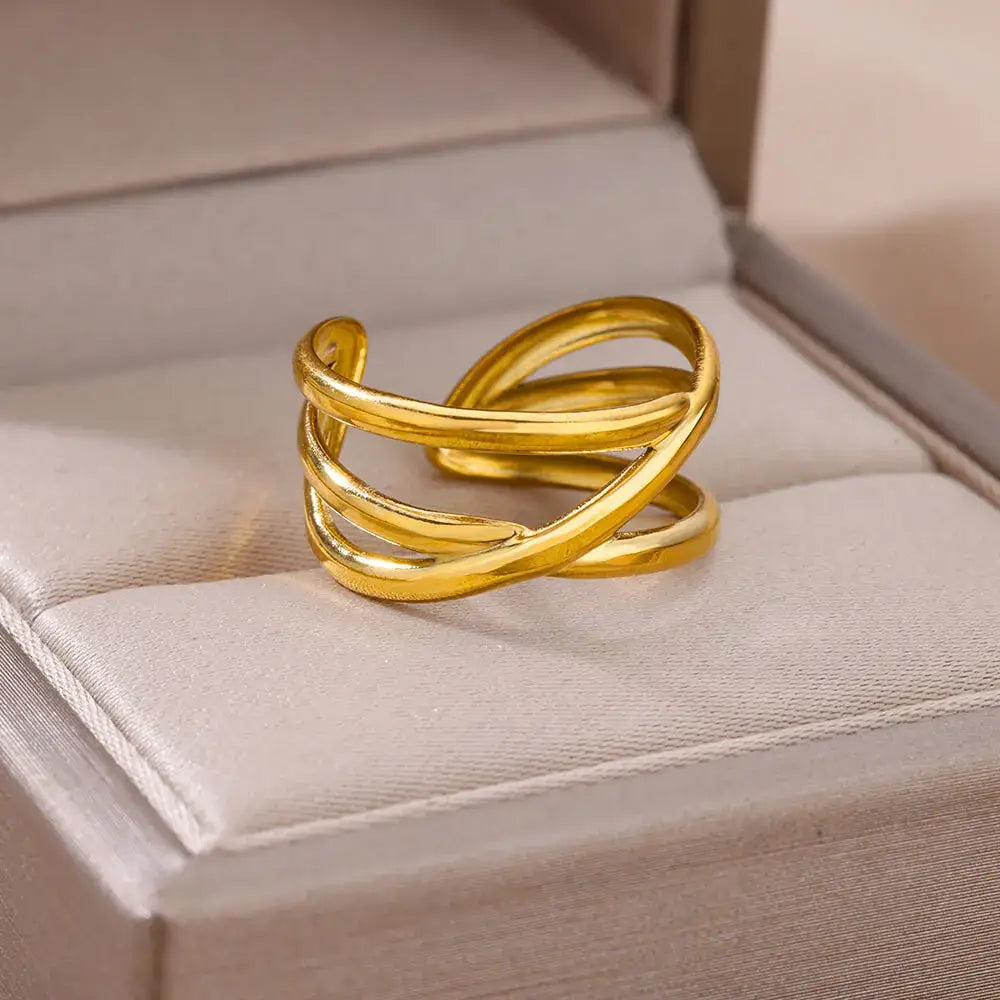 316L Stainless Steel Rings for Women Gold Color Never Fade Luxury Classic rings wedding couple rings Jewelry Free