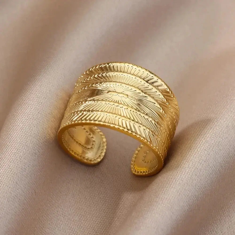 316L Stainless Steel Rings for Women Gold Color Never Fade Luxury Classic rings wedding couple rings Jewelry Free