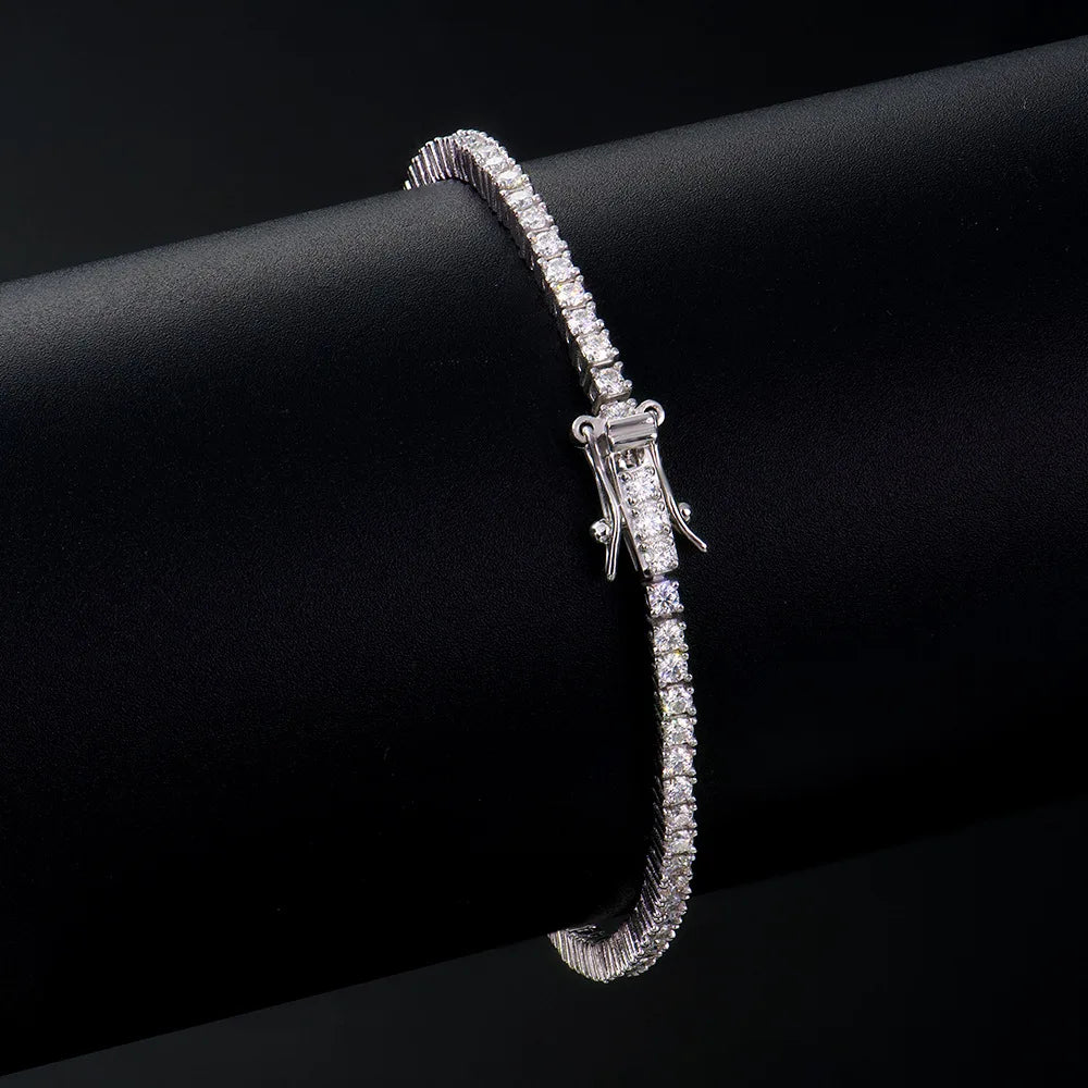 S925 Sterling Silver 3mm 4mm D Color Moissanite Tennis Bracelet Full Diamond GRA Wedding Jewelry Bracelets For Women Man