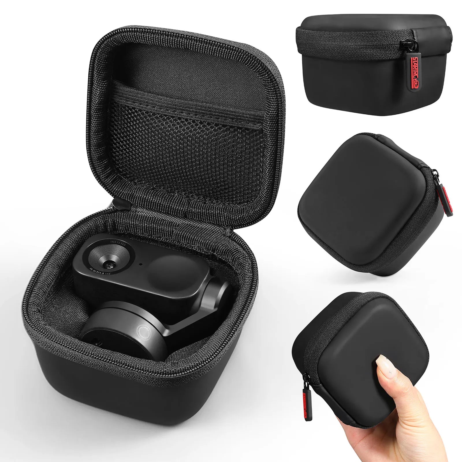 Protective Box for Insta360 Link 2/2C/2 PRO Webcam Accessories PU Waterproof with Organizer for Magnetic Mount Cable Adapter