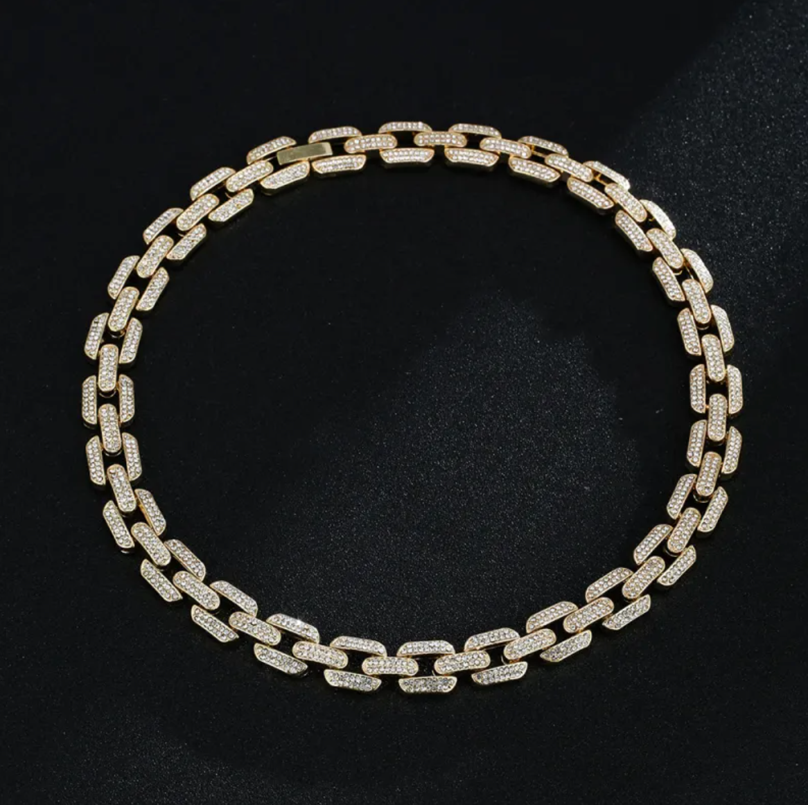 Full Diamond Inlaid Necklace - Trendy Statement Piece