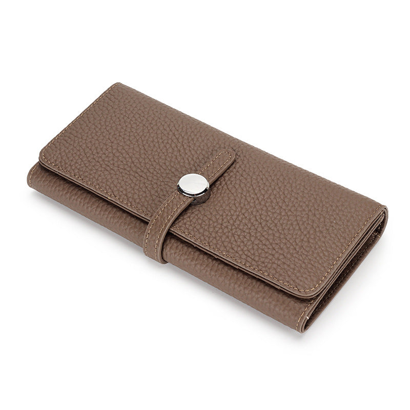 Women's Leather Folding Wallet with Large Capacity