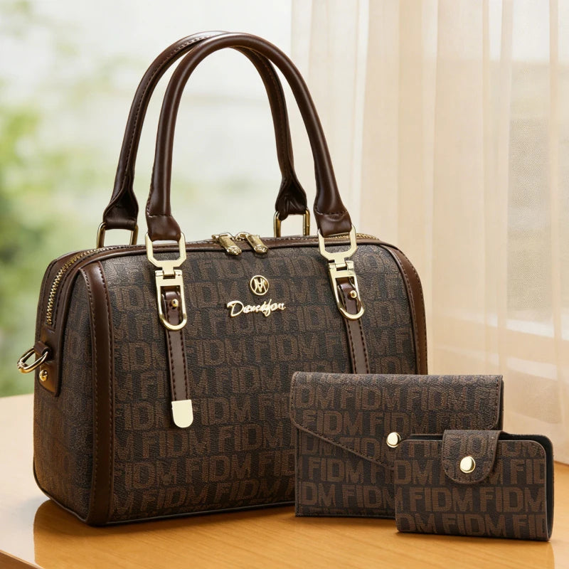 3-Piece Women's Boston Bag Set