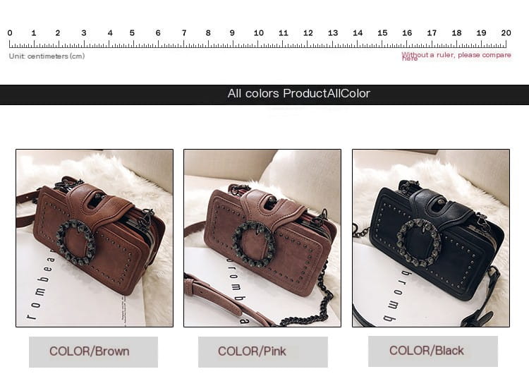 Sequined Shoulder Bag - Brown