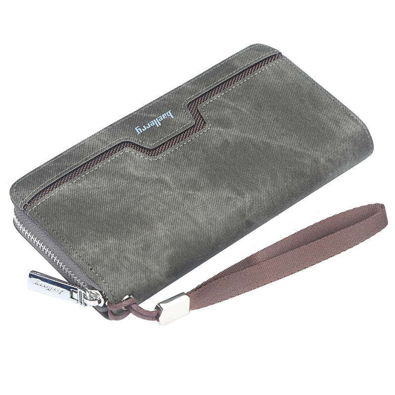 Baellerry Men's Long Zipper PU Leather Wallet Handbag