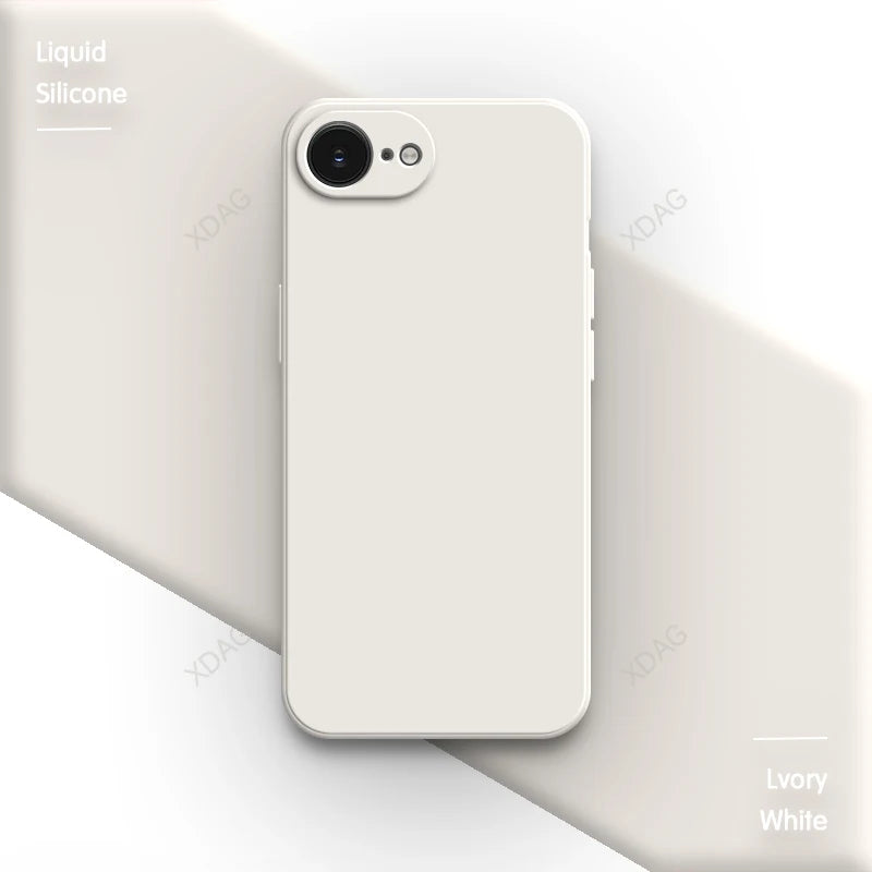 R&z - case iPhone 16E 16 Pro Max Plus 5G Plain Silicone Basic Classic Straight Edge Back Cover