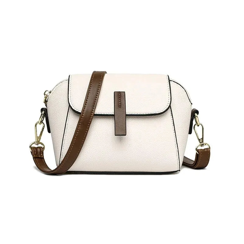 Casual Style PU Leather Shoulder Bag For Women Solid Color Flap Crossbody Bag