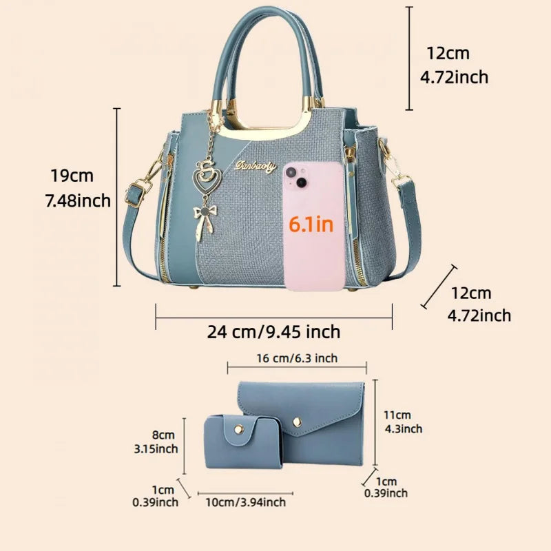 Elegant Women's Handbag Set, Multi-Color Messenger Bags, Casual PU Material, Perfect for All Seasons, Ideal Gift for Mothers Day