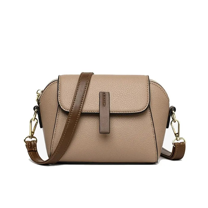 Casual Style PU Leather Shoulder Bag For Women Solid Color Flap Crossbody Bag