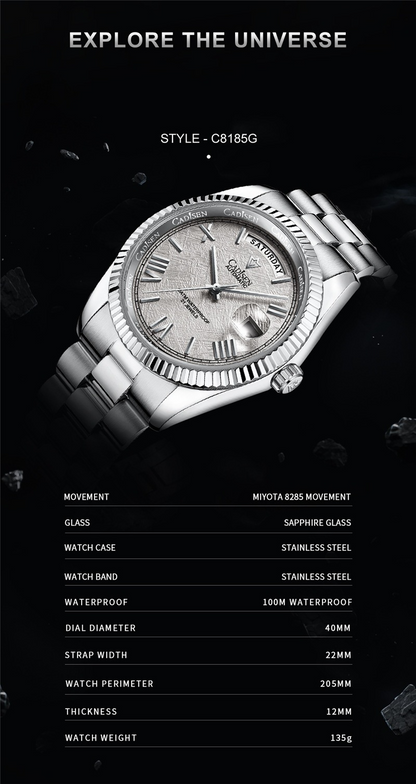 R&amp;Z Cadisen Automatic Men’s Luxury Watch – Silver