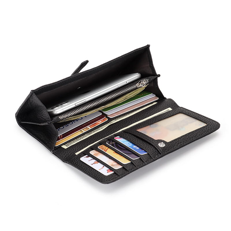 Women’s Leather Folding Wallet with Large Capacity