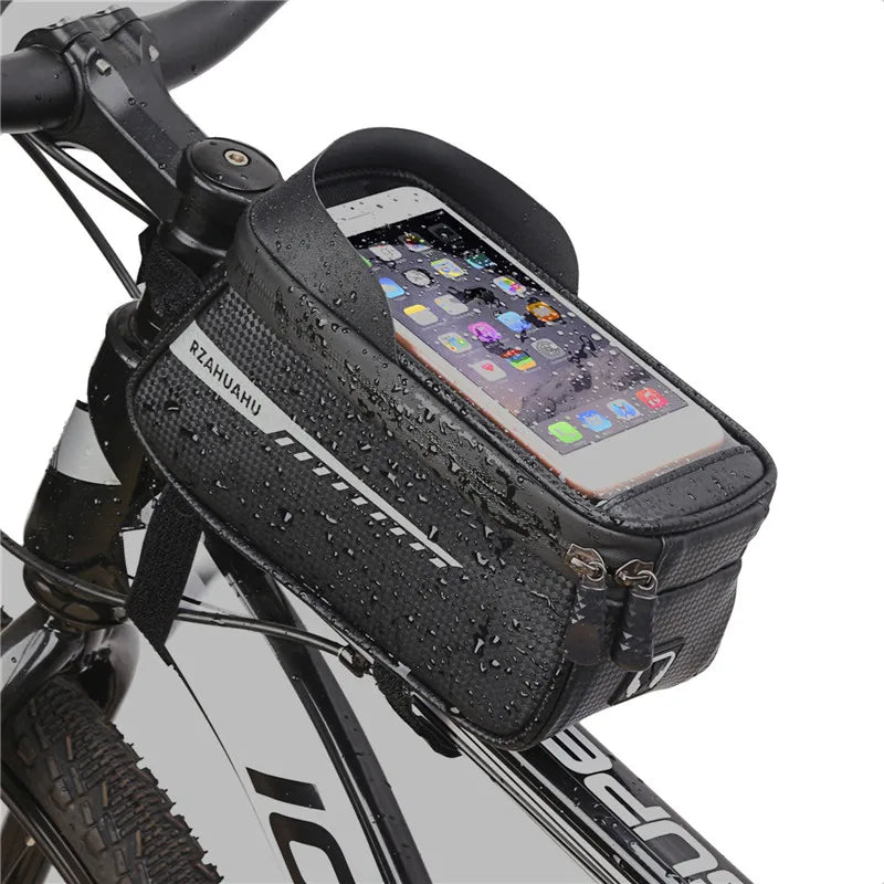 R&z - Bicycle Front Beam Bag Front Tube Cycling Bag Bicycle Waterproof Phone Case Holder