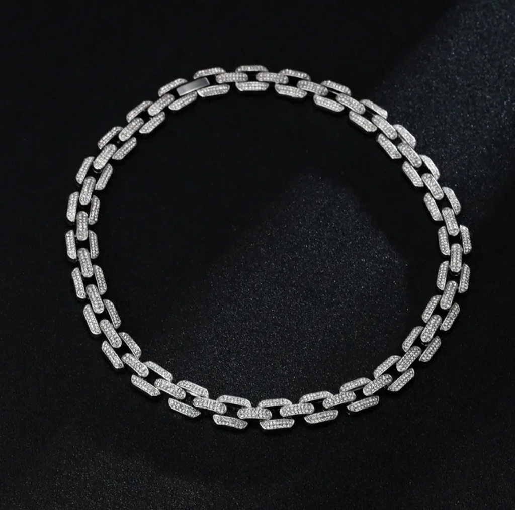 Full Diamond Inlaid Necklace - Trendy Statement Piece