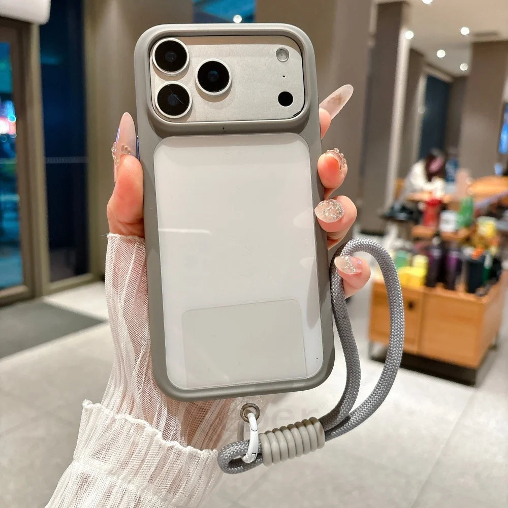 Intelligent Camera Touch Button Crystal Clear Phone Case for iPhone 17 Pro Max 16 Pro 17 Air Transparent Shockproof Cover Funda