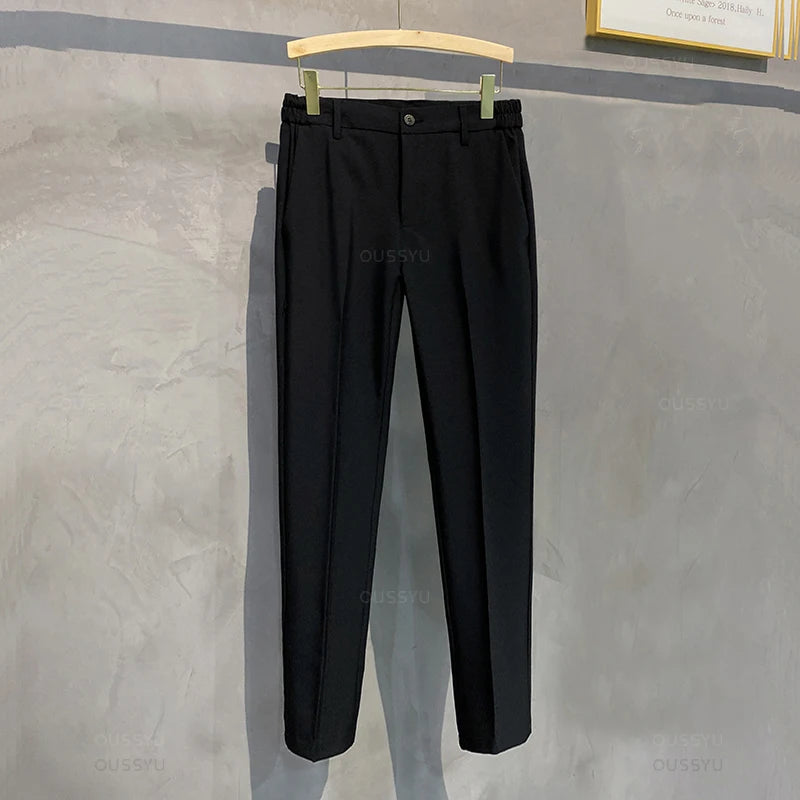 R&z - Casual Pants Suit Pant Slim Fit Work Elastic Waist Jogging Business Trousers Male