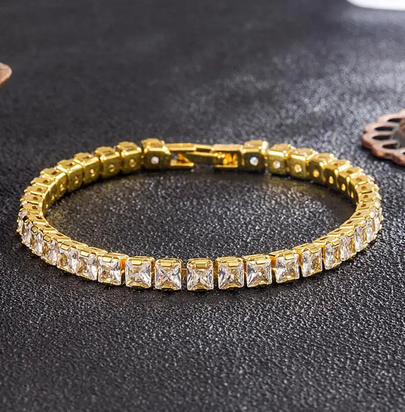 3mm 4mm Moissanite Tennis Bracelets 925 Sterling Silver Full Diamond with Gold Plated GRA Wedding Fine Jewelry for Women