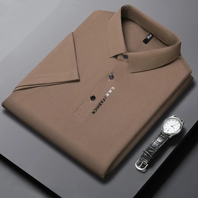 R&Z -Men's Short Sleeve Solid Color Polo Shirt
