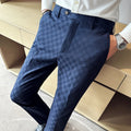 R&z - Casual Plaid Suit Pants Fashion Men's Slim Fit Business Social Dress Pants Formal Wedding Social Party