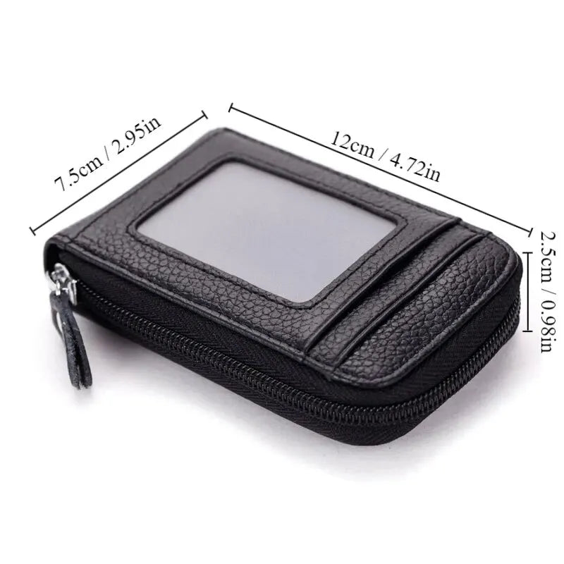 12 Slots RFID Blocking Leather Wallet for Men Women Accordion ID Card Holder Thin Minimalist Credit Card Organizer Slim