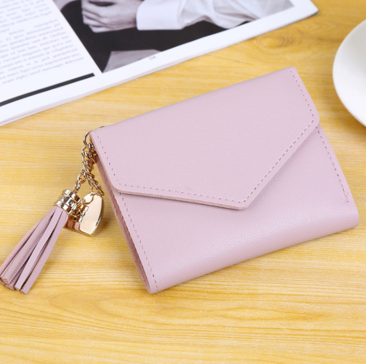 Tassel Wallet, Heart-shaped Purse, Pendant Clutch