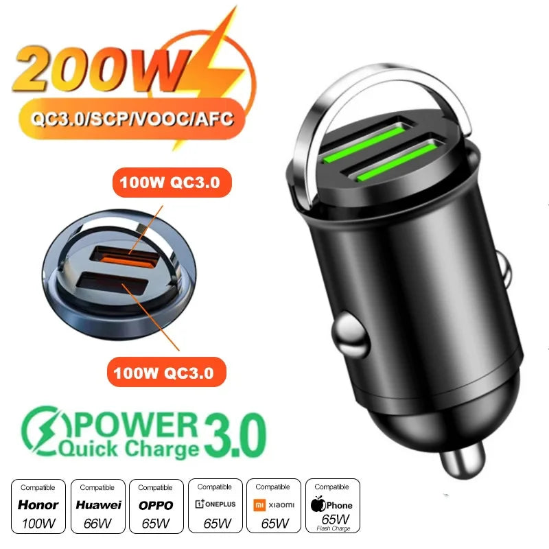 R&z - Car Charger 12-24V Lighter Fast Charging Car USB Type C Charger for Xiaomi Samsung Huawei iPhone Power