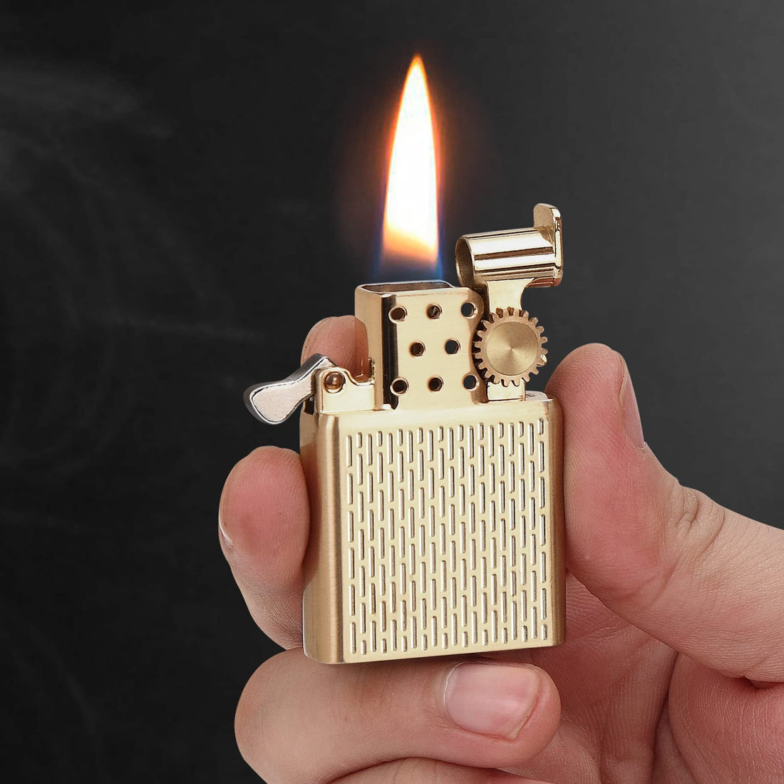 SOMGEM Vintage Refillable Pipe Lighter | Classic Gold