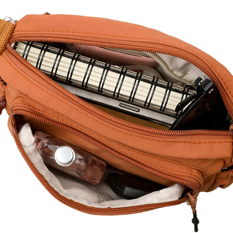 2025 New Jialongshi Fashionable and Versatile Women's Single Shoulder Bag, Casual and Simple Crossbody Bag, Waterproof Nylon Fab