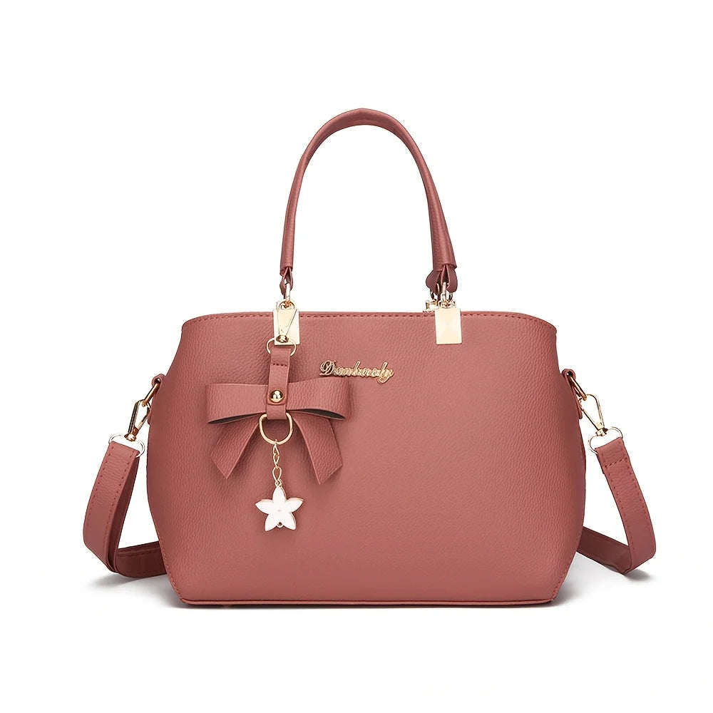 New  Elegant Shoulder Bag for Women Luxury Designer Handbags Female Bags Plum Bowknot Sweet Messenger Crossbody Bag