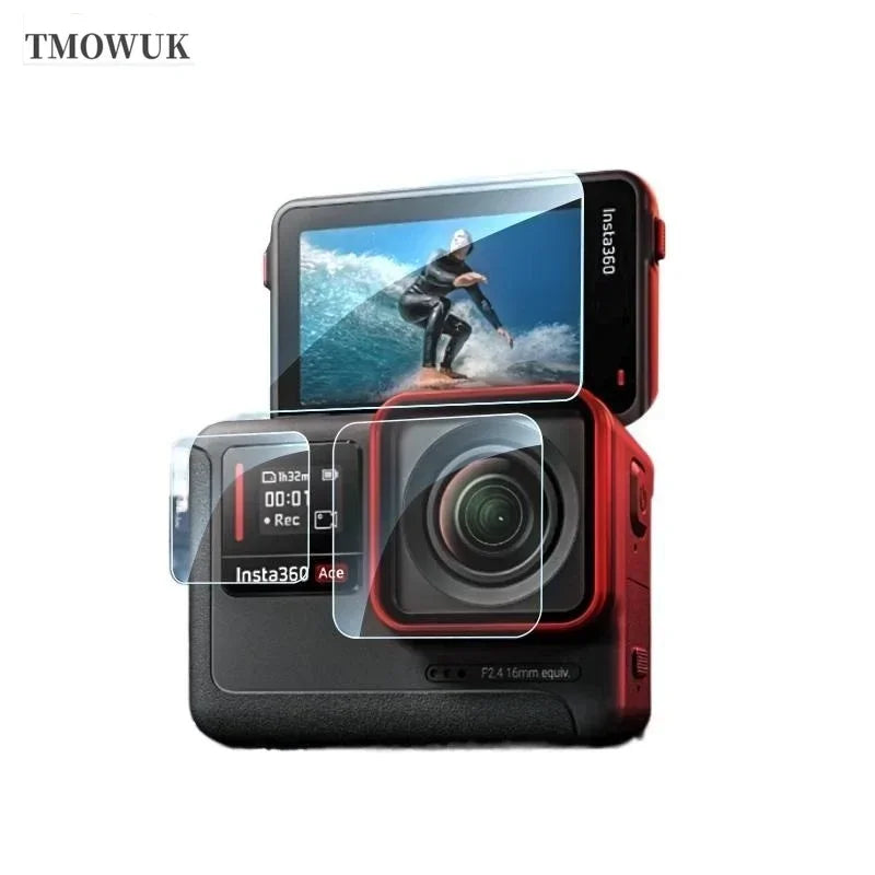 Anti - Shatterproof Hard Tempered Glass Screen + TPU Lens Protector For Insta360 Link 2 Link 2C