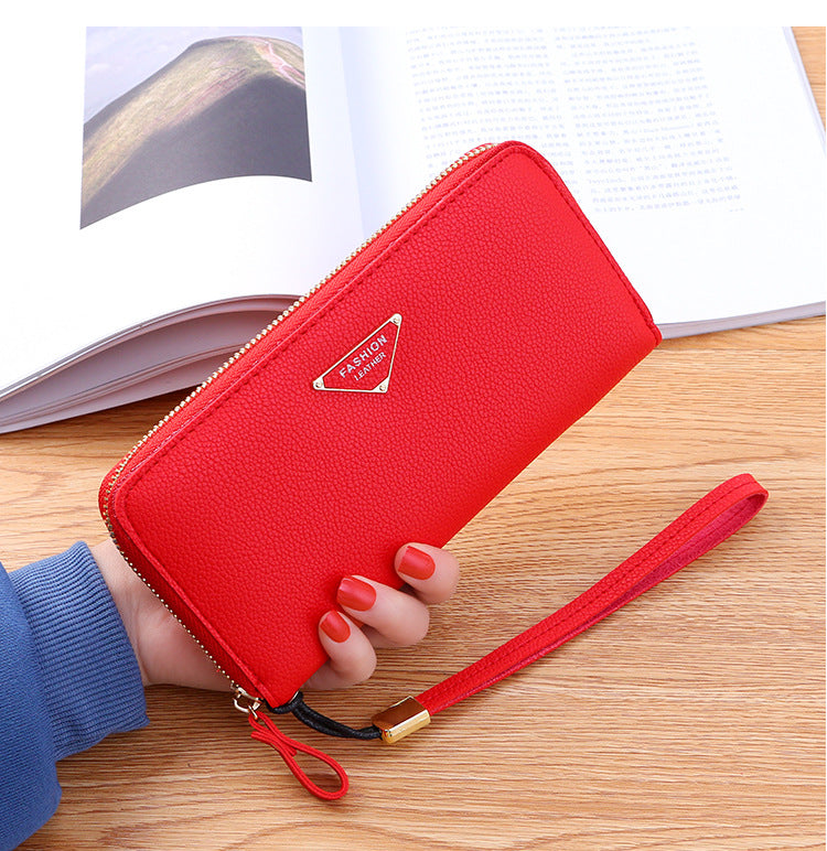Large Capacity Casual Ladies Wallet with Lychee Pattern